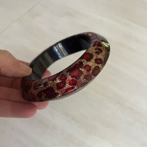 Chunky Leopard Print Bangle Bracelet